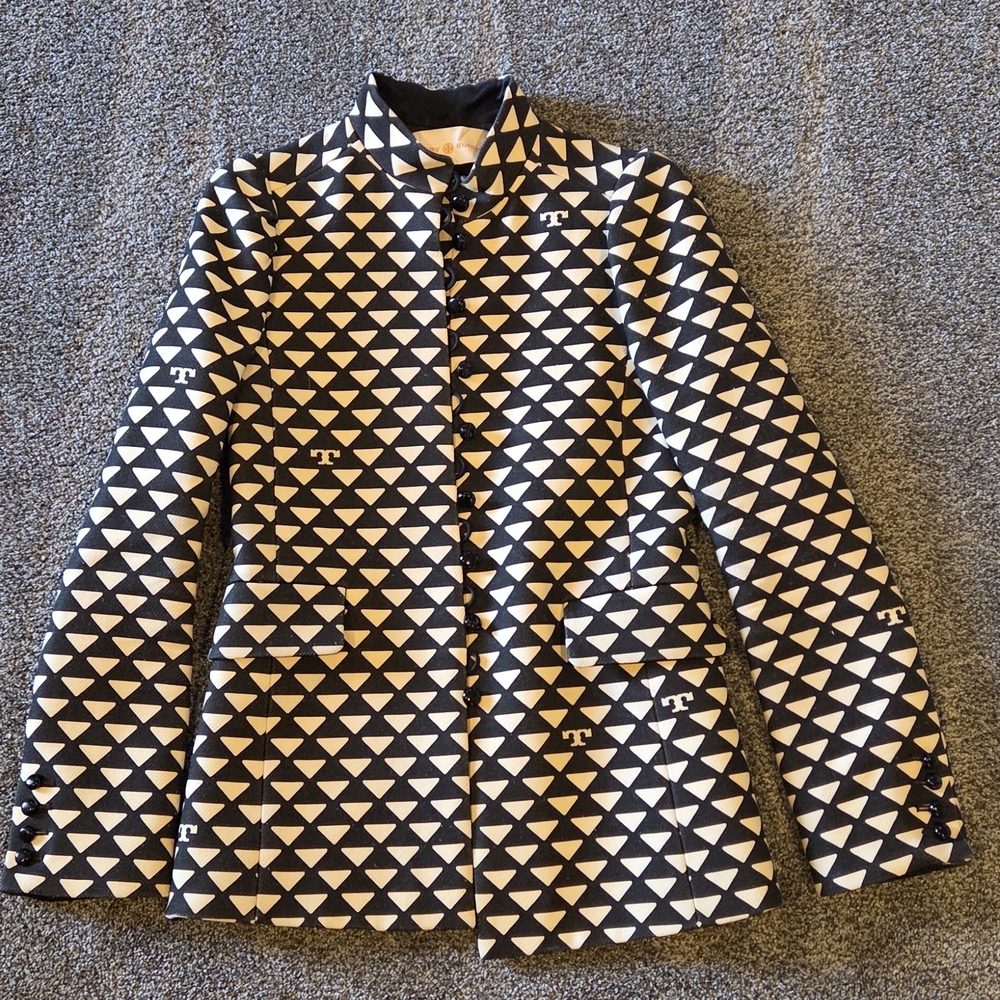 Tory Burch Black and White Patterned Blazer